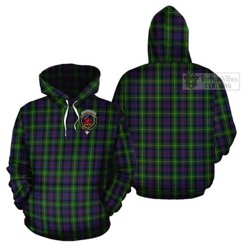 Farquharson Tartan Cotton Hoodie with Family Crest