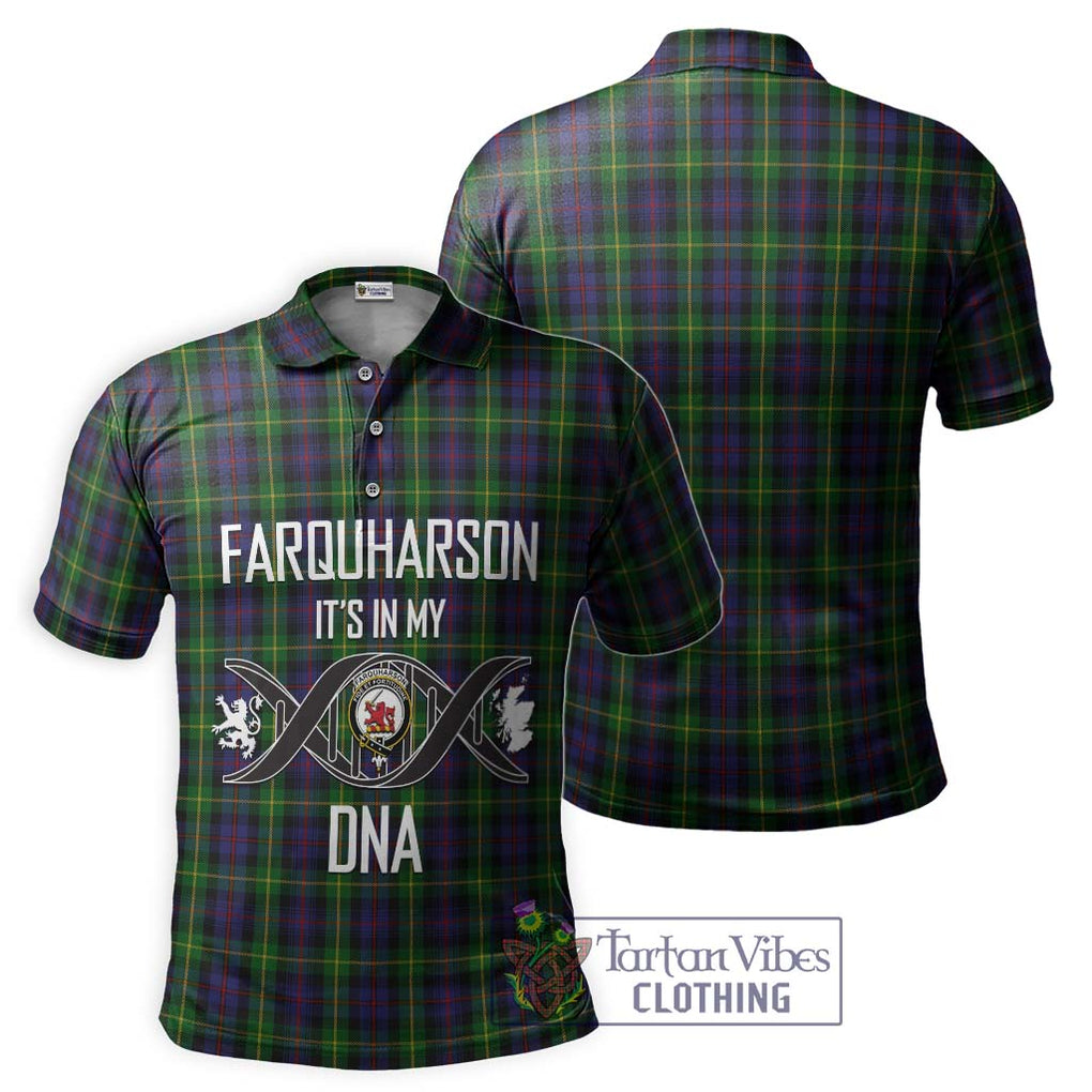 Farquharson Tartan Polo Shirt with Family Crest DNA In Me Style - Tartanvibesclothing Shop