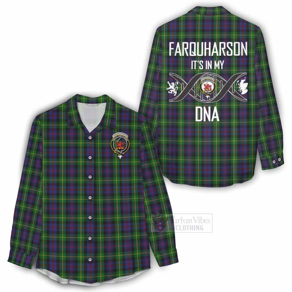 Tartan Vibes Clothing Farquharson Tartan Women's Casual Shirt with Family Crest DNA In Me Style