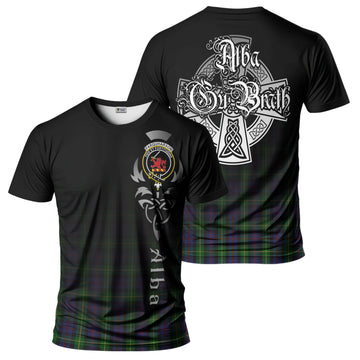 Farquharson Tartan T-Shirt Featuring Alba Gu Brath Family Crest Celtic Inspired