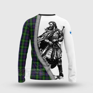 Farquharson Tartan Clan Crest Long Sleeve T-Shirt with Highlander Warrior Celtic Style