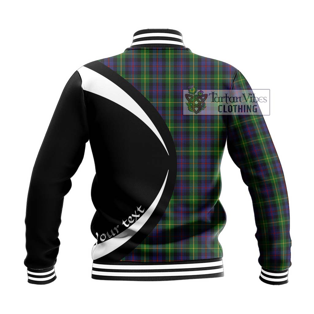 Farquharson Tartan Baseball Jacket with Family Crest Circle Style - Tartan Vibes Clothing