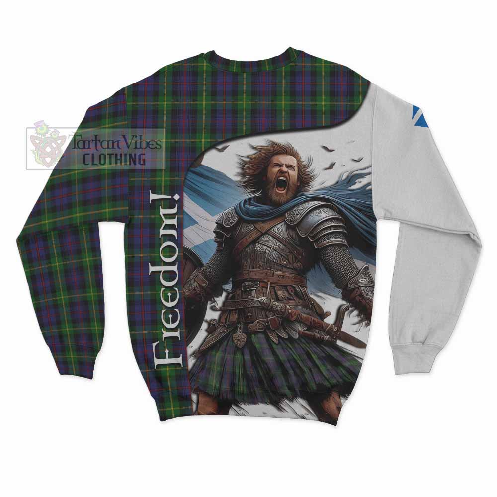 Tartan Vibes Clothing Farquharson Crest Tartan Sweatshirt Inspired by the Freedom of Scottish Warrior