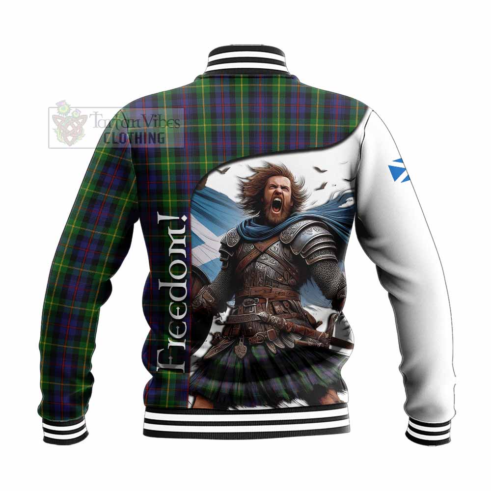 Tartan Vibes Clothing Farquharson Crest Tartan Baseball Jacket Inspired by the Freedom of Scottish Warrior