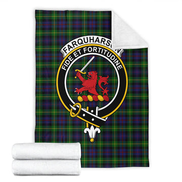 Farquharson Tartan Blanket with Family Crest