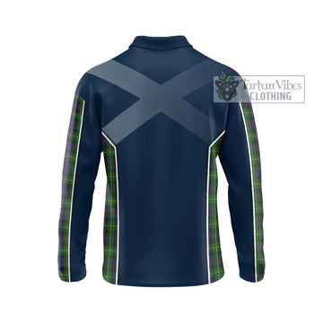 Farquharson Tartan Long Sleeve Polo Shirt with Family Crest and Lion Rampant Vibes Sport Style