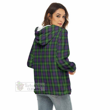 Farquharson Tartan Women's Borg Fleece Hoodie with Half Zip - Tartan Vibes Clothing