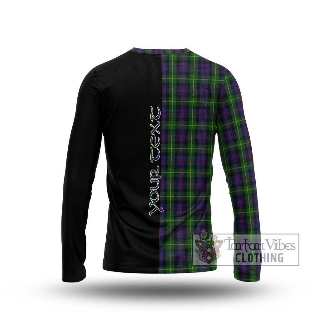 Farquharson Tartan Long Sleeve T-Shirt with Family Crest and Half Of Me Style - Tartanvibesclothing Shop