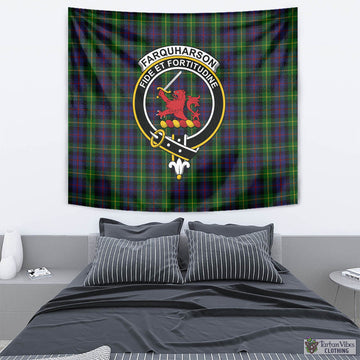 Farquharson Tartan Tapestry Wall Hanging and Home Decor for Room with Family Crest