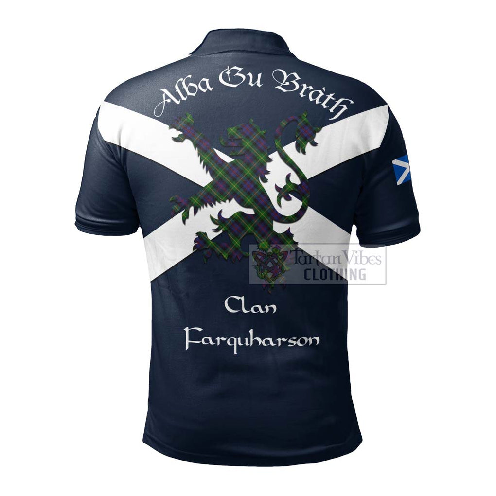 Tartan Vibes Clothing Farquharson Tartan Lion Rampant Polo Shirt – Proudly Display Your Heritage with Alba Gu Brath and Clan Name