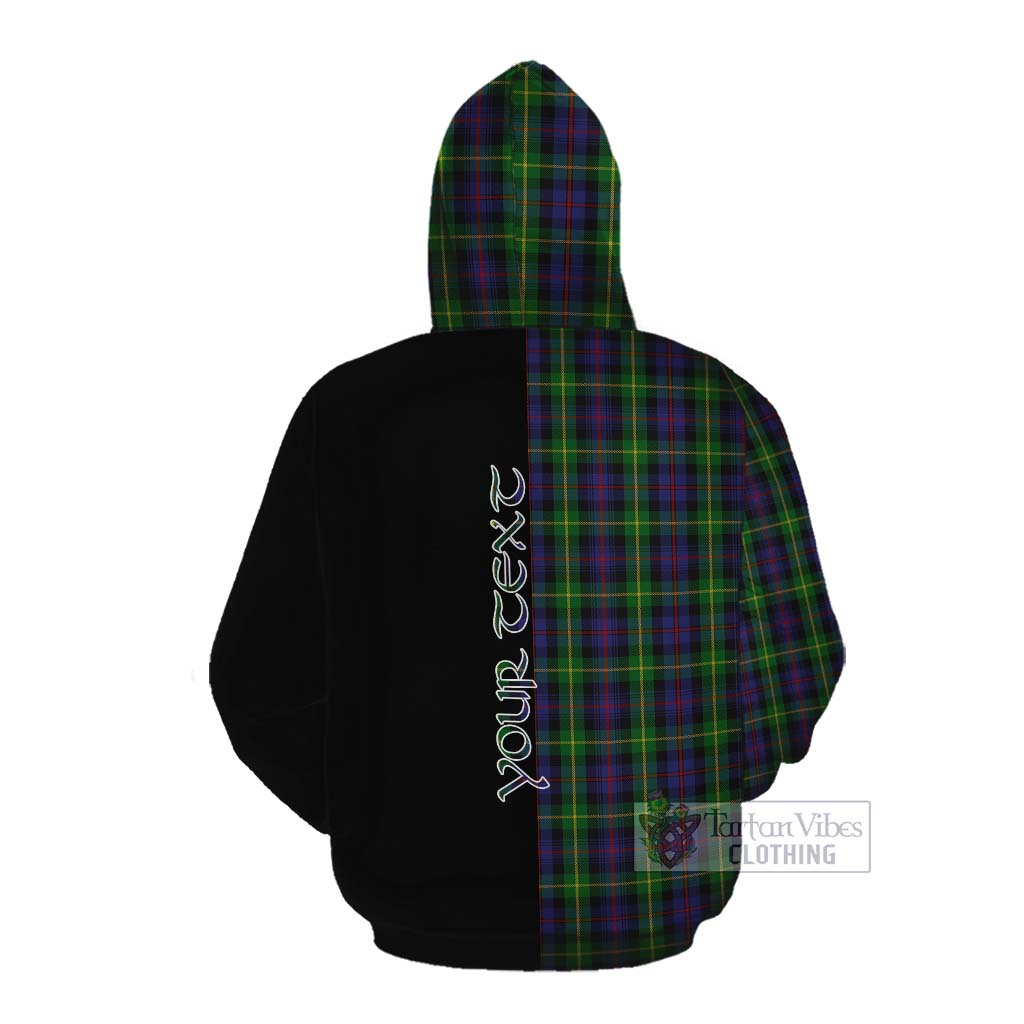 Tartan Vibes Clothing Farquharson Tartan Cotton Hoodie with Family Crest and Half Of Me Style