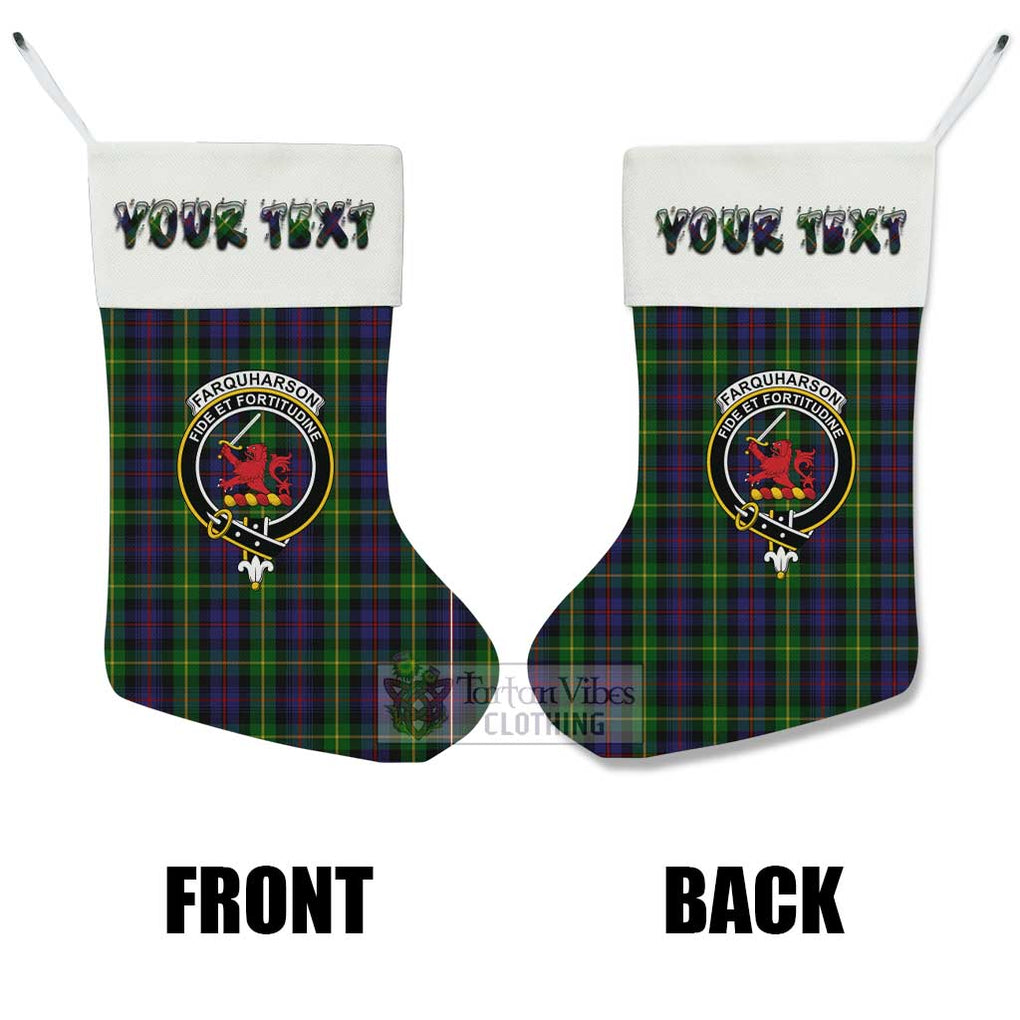 Tartan Vibes Clothing Farquharson Tartan Family Crest Christmas Stocking with Personalized Text