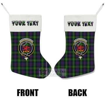 Farquharson Tartan Family Crest Christmas Stocking with Personalized Text