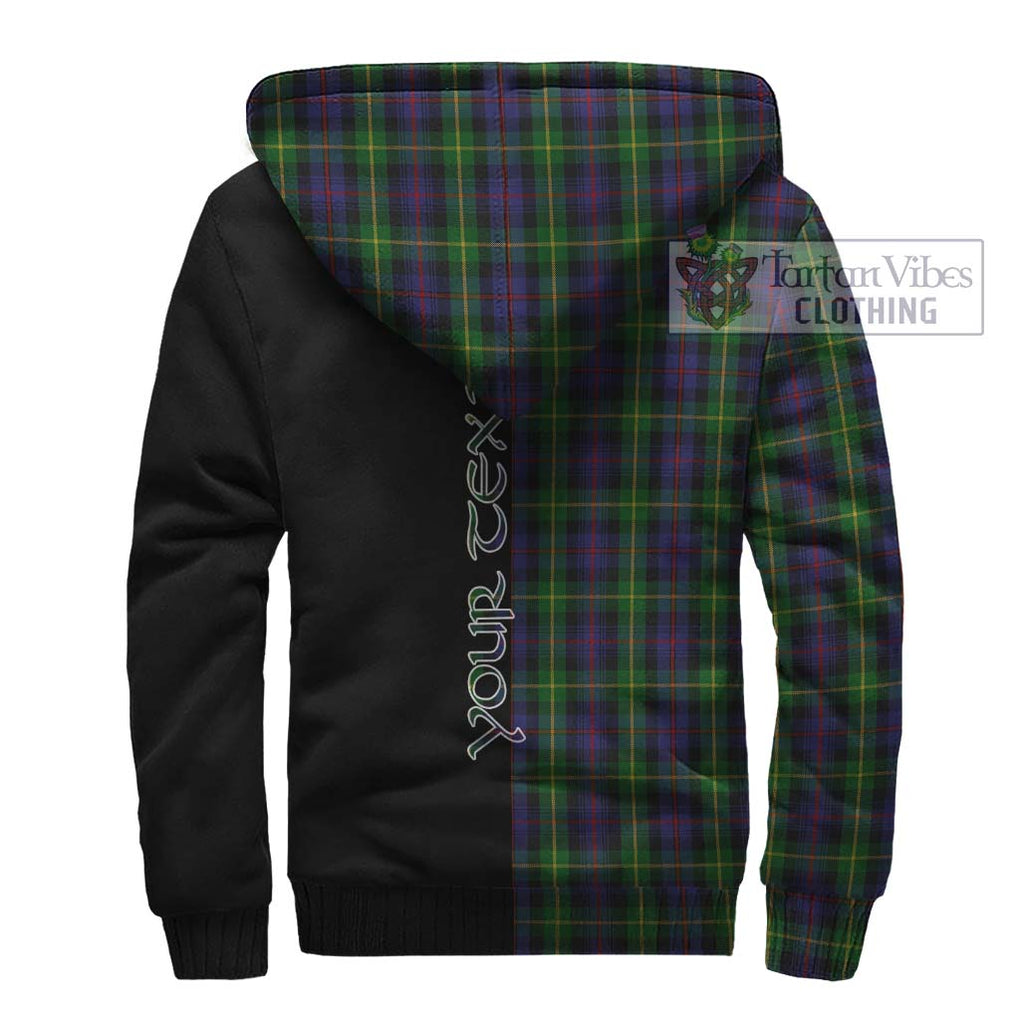 Farquharson Tartan Sherpa Hoodie with Family Crest and Half Of Me Style - Tartanvibesclothing Shop