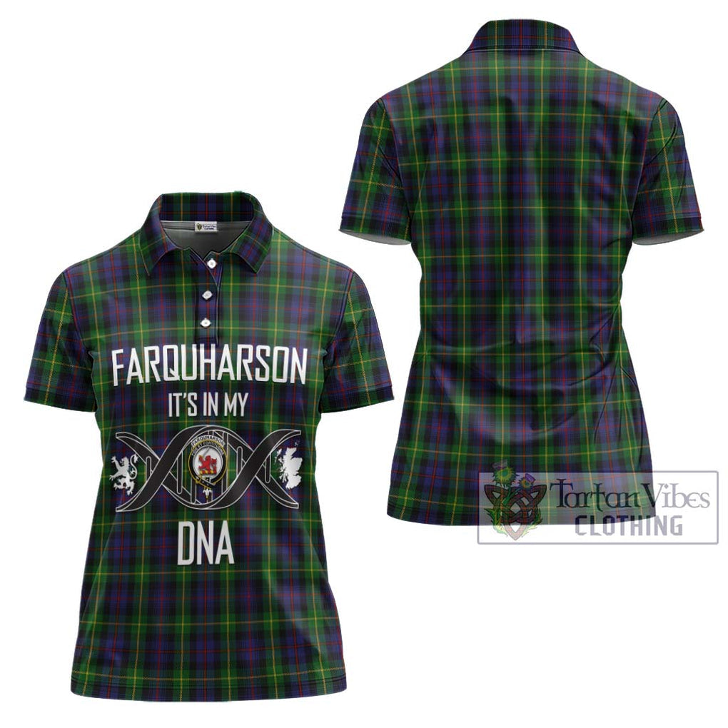 Farquharson Tartan Women's Polo Shirt with Family Crest DNA In Me Style - Tartanvibesclothing Shop