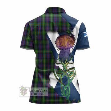 Farquharson Tartan Family Crest Women's Polo Shirt Scottish Thistle Celtic Inspired - Tartan Vibes Clothing