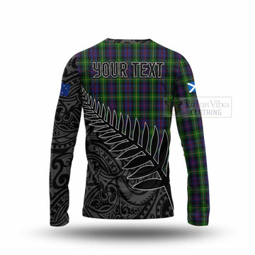 Farquharson Crest Tartan Long Sleeve T-Shirt with New Zealand Silver Fern Half Style