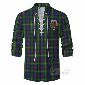 Farquharson Tartan Ghillie Kilt Shirt with Family Crest DNA In Me Style