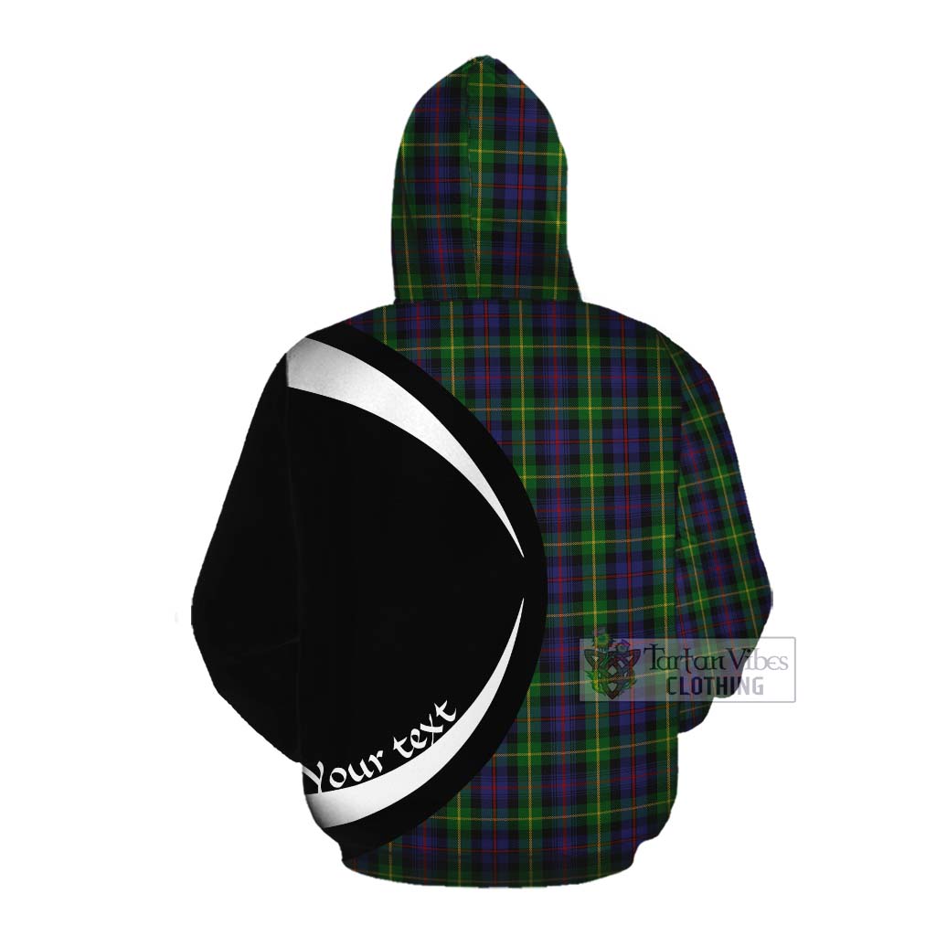 Tartan Vibes Clothing Farquharson Tartan Cotton Hoodie with Family Crest Circle Style