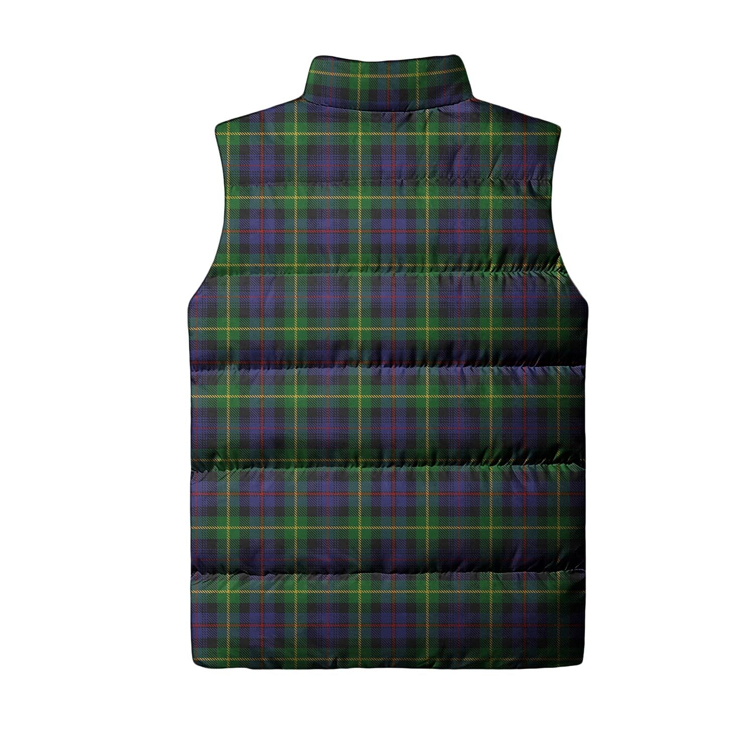 Farquharson Tartan Sleeveless Puffer Jacket with Family Crest - Tartanvibesclothing