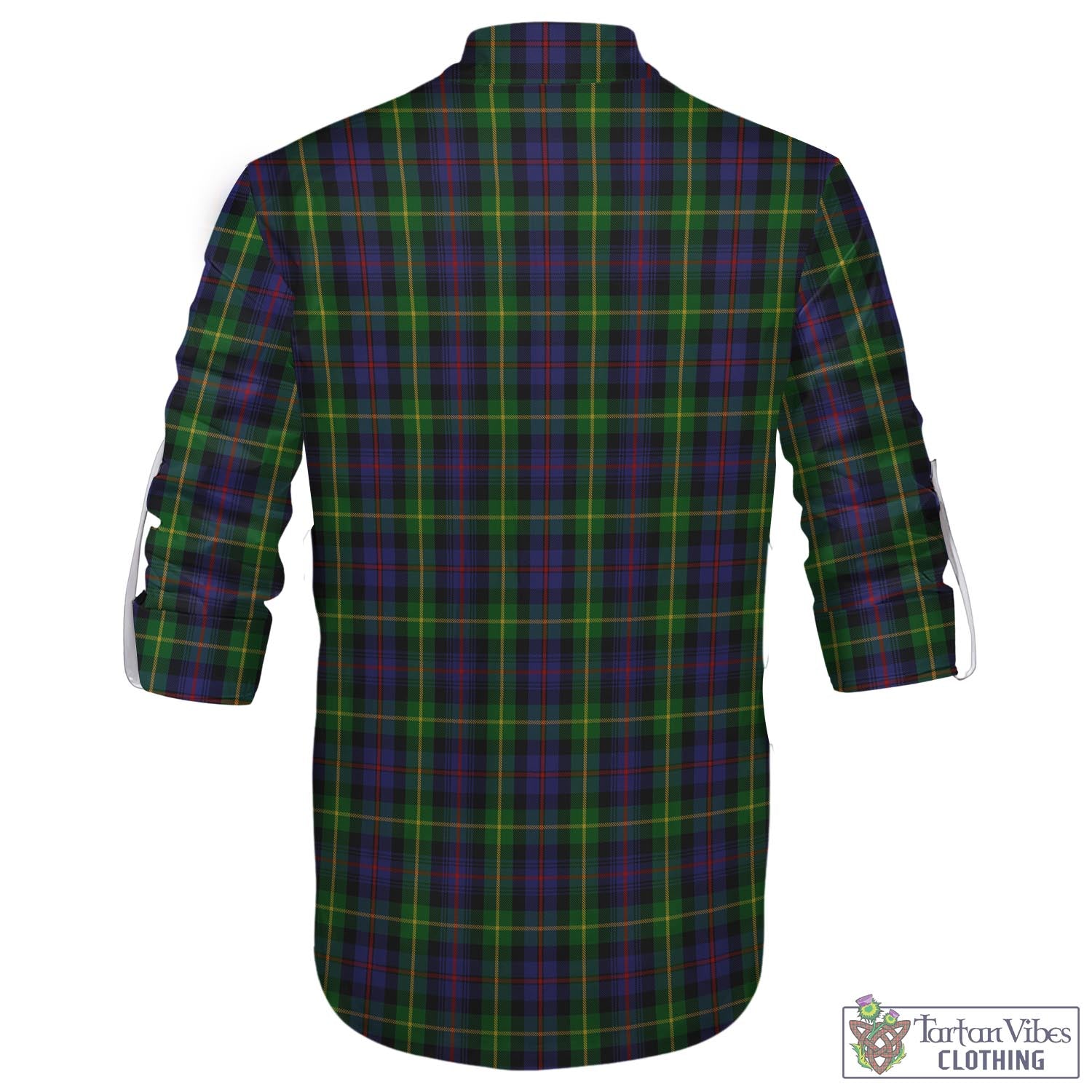 Tartan Vibes Clothing Farquharson Tartan Men's Scottish Traditional Jacobite Ghillie Kilt Shirt with Family Crest