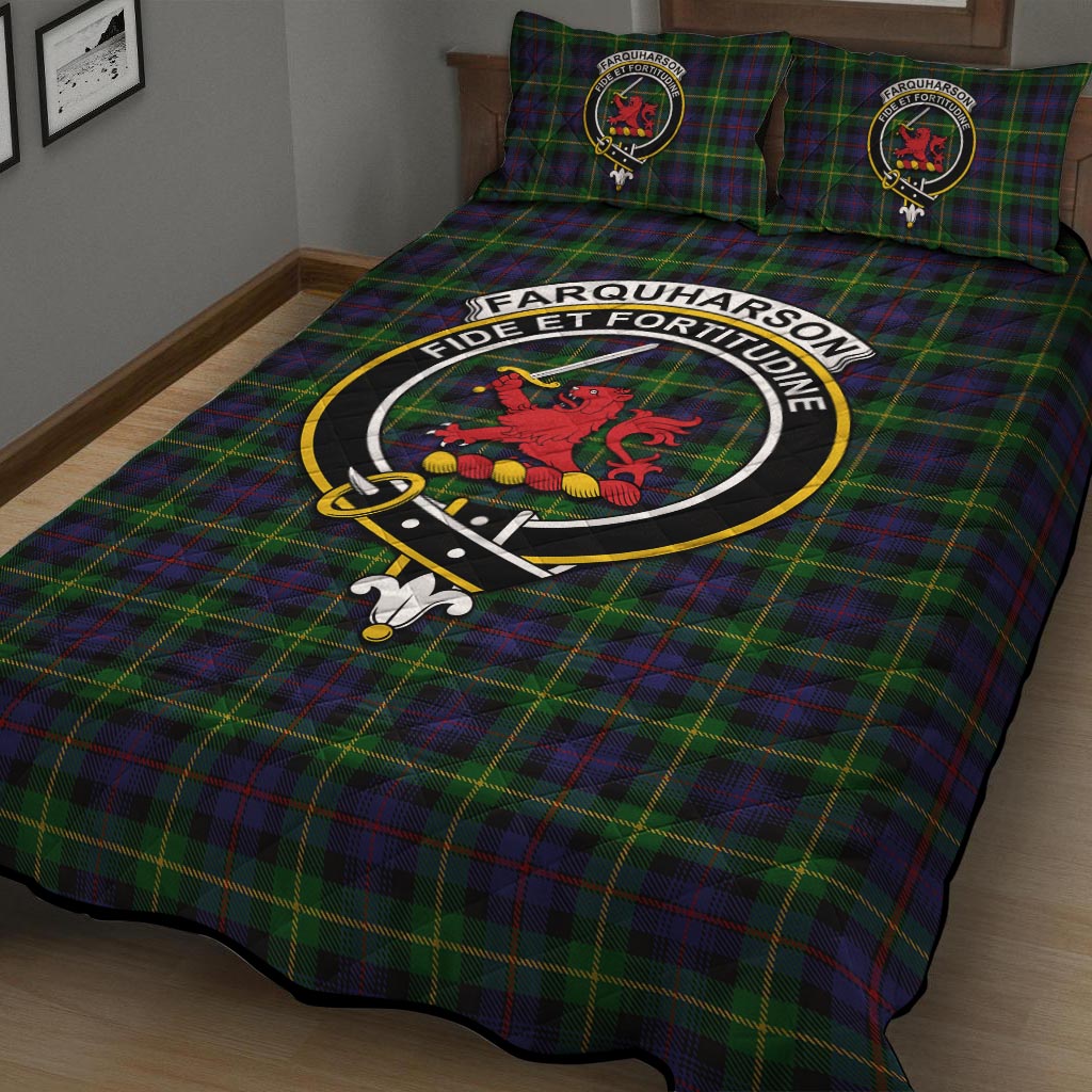 Farquharson Tartan Quilt Bed Set with Family Crest - Tartan Vibes Clothing