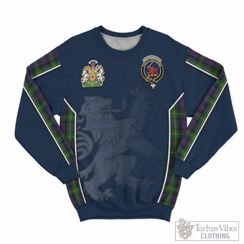 Tartan Vibes Clothing Farquharson Tartan Sweater with Family Crest and Lion Rampant Vibes Sport Style