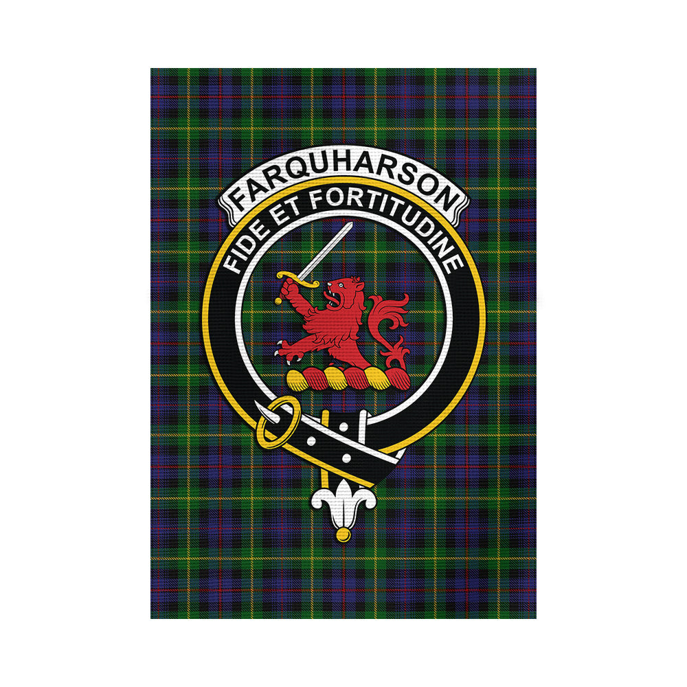 Farquharson Tartan Flag with Family Crest - Tartan Vibes Clothing