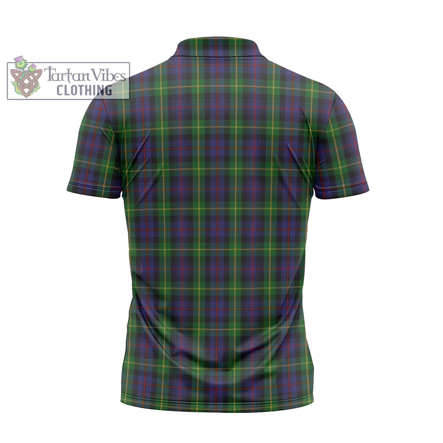 Tartan Vibes Clothing Farquharson Tartan Zipper Polo Shirt with Family Crest