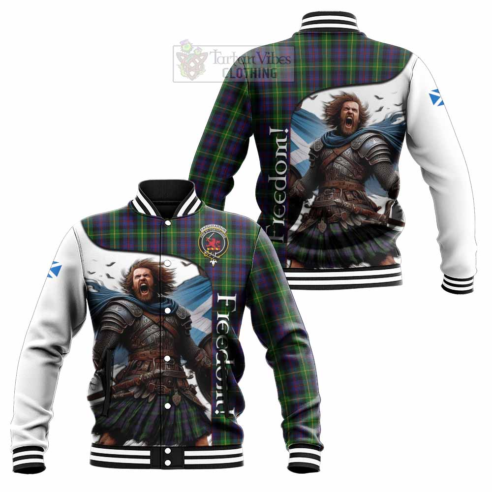 Tartan Vibes Clothing Farquharson Crest Tartan Baseball Jacket Inspired by the Freedom of Scottish Warrior