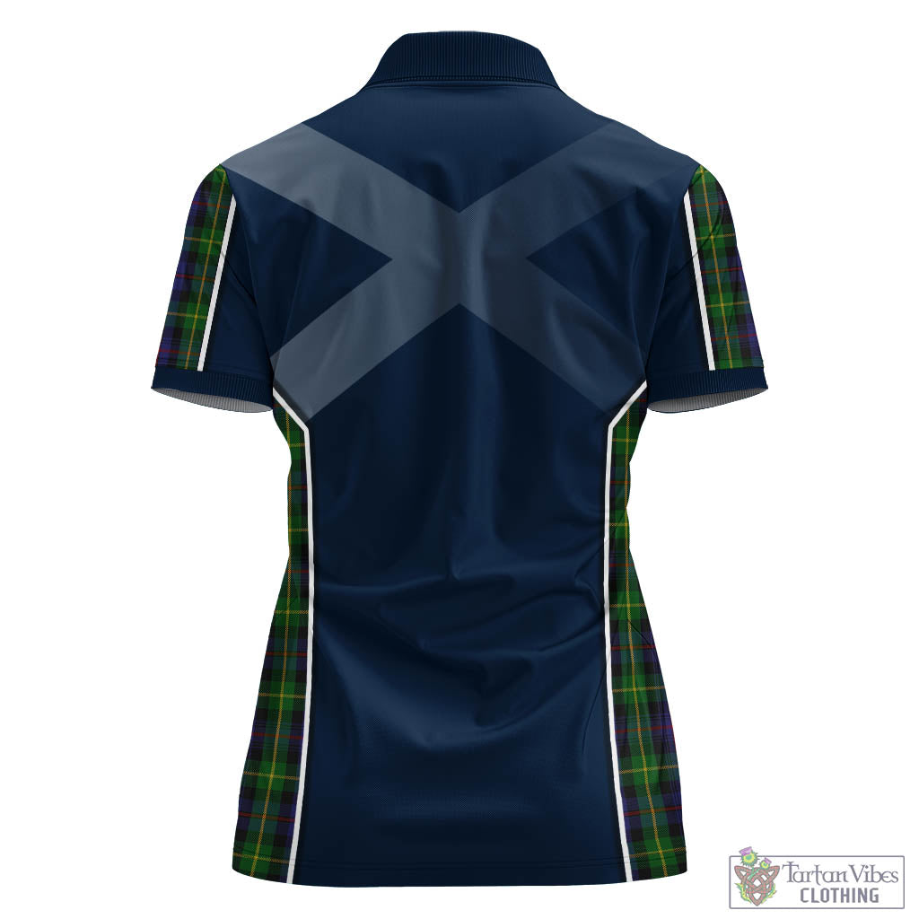 Tartan Vibes Clothing Farquharson Tartan Women's Polo Shirt with Family Crest and Scottish Thistle Vibes Sport Style