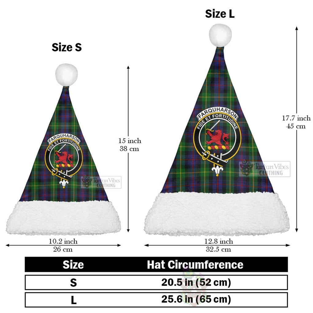 Tartan Vibes Clothing Farquharson Tartan Christmas Santa Hats with Family Crest