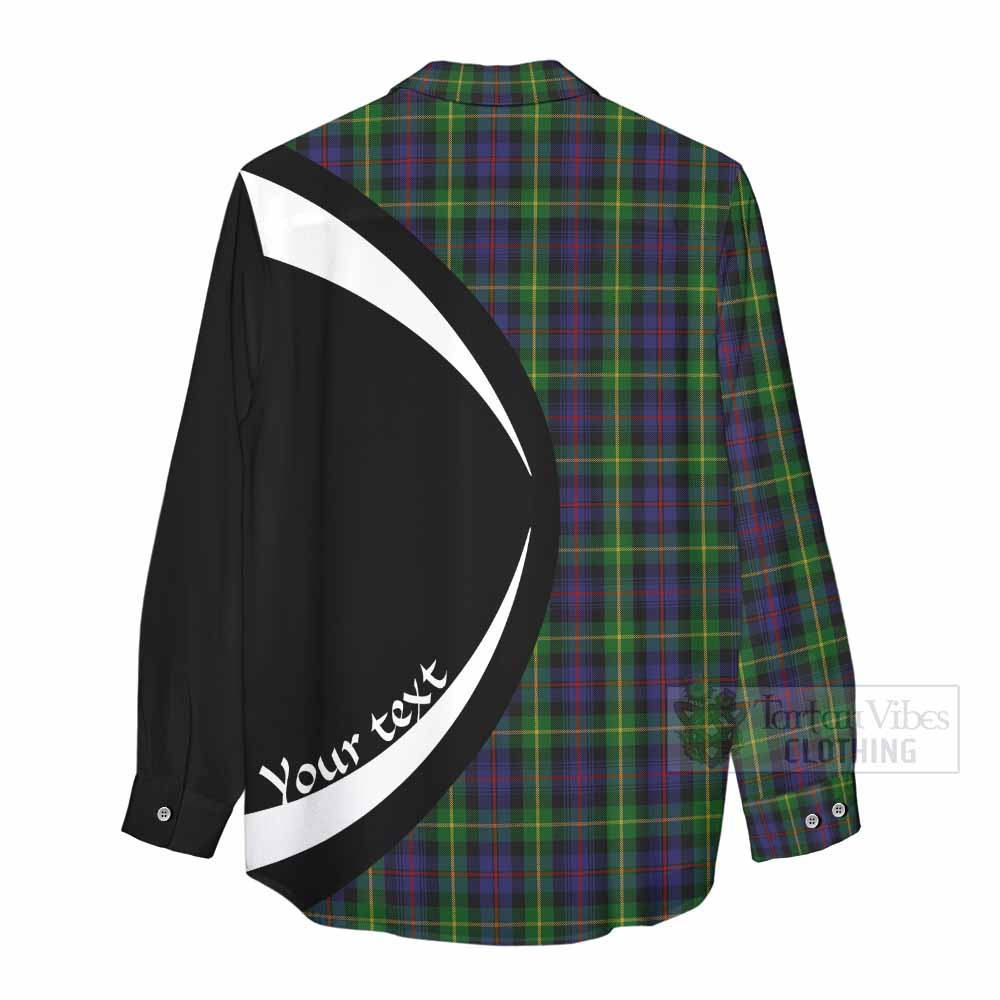 Tartan Vibes Clothing Farquharson Tartan Women's Casual Shirt with Family Crest Circle Style