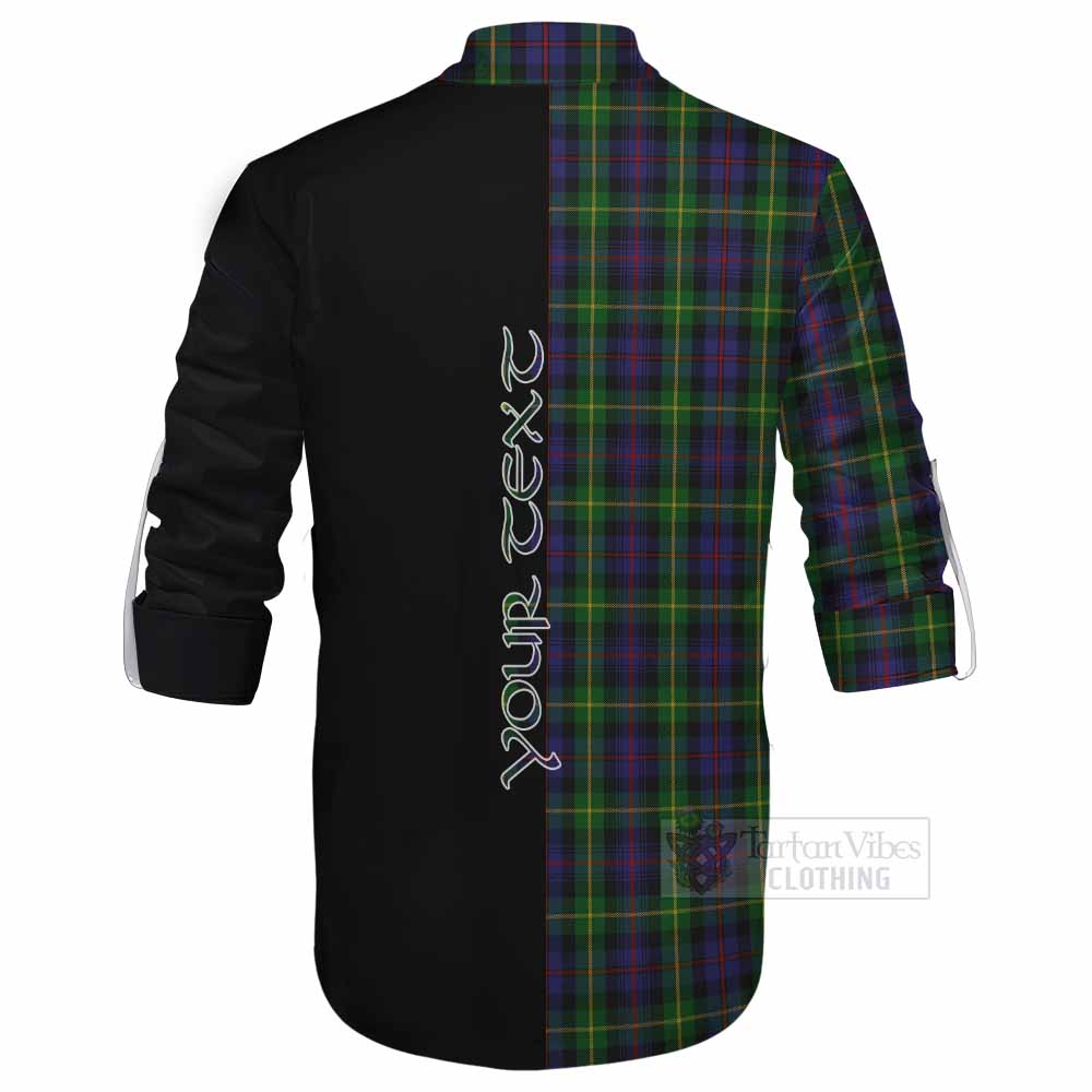 Tartan Vibes Clothing Farquharson Tartan Ghillie Kilt Shirt with Family Crest and Half Of Me Style