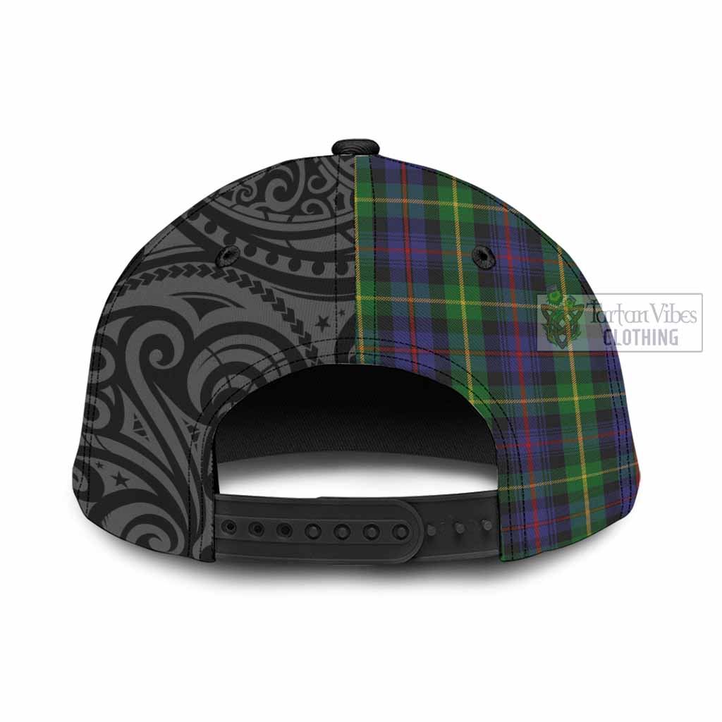 Tartan Vibes Clothing Farquharson Tartan Classic Cap with New Zealand Silver Fern Half Style