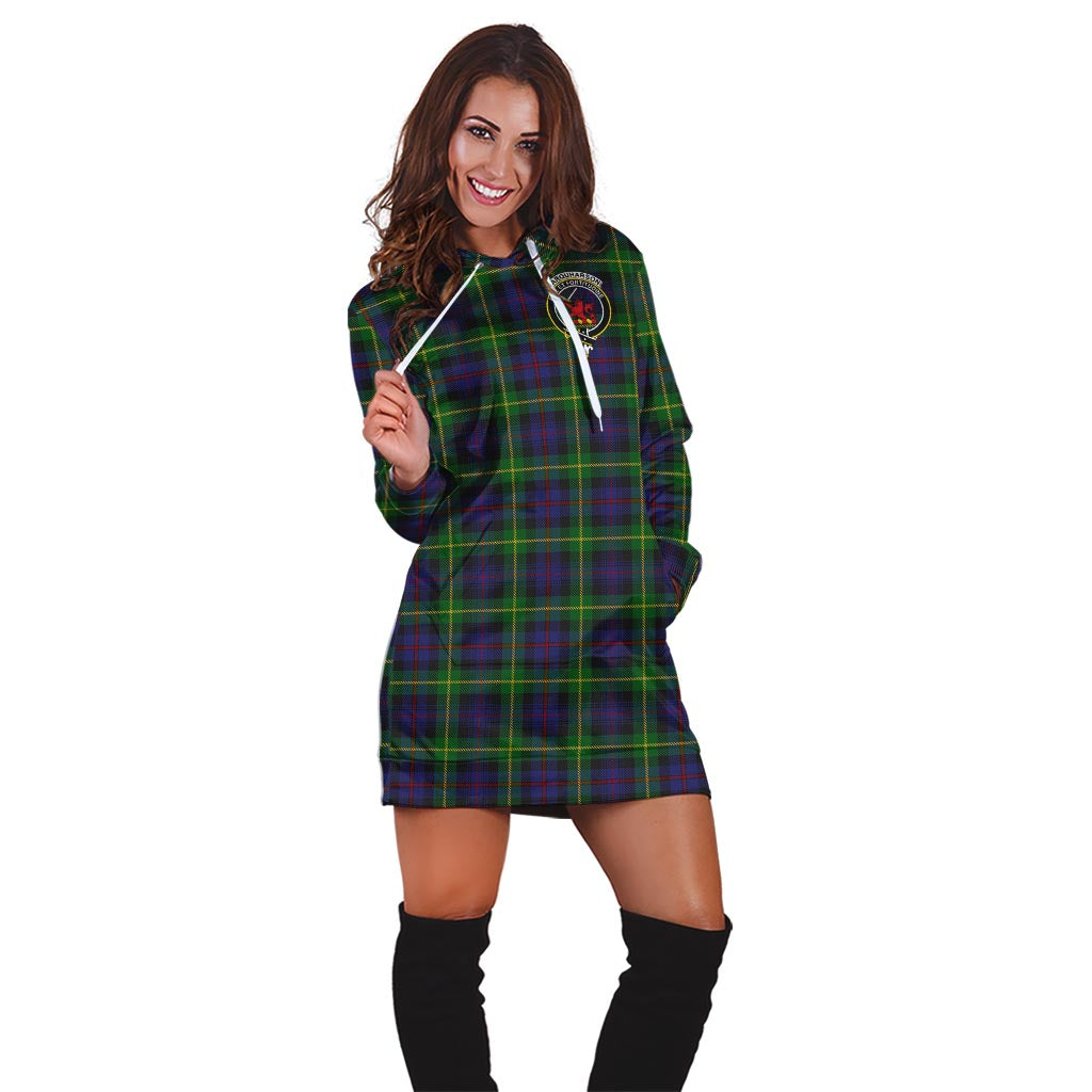 Farquharson Tartan Hoodie Dress with Family Crest - Tartan Vibes Clothing