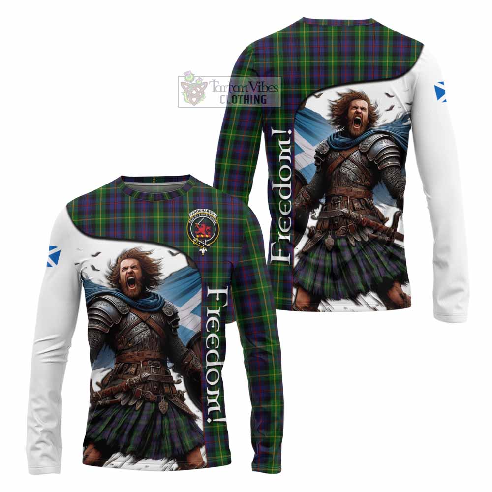 Tartan Vibes Clothing Farquharson Crest Tartan Long Sleeve T-Shirt Inspired by the Freedom of Scottish Warrior