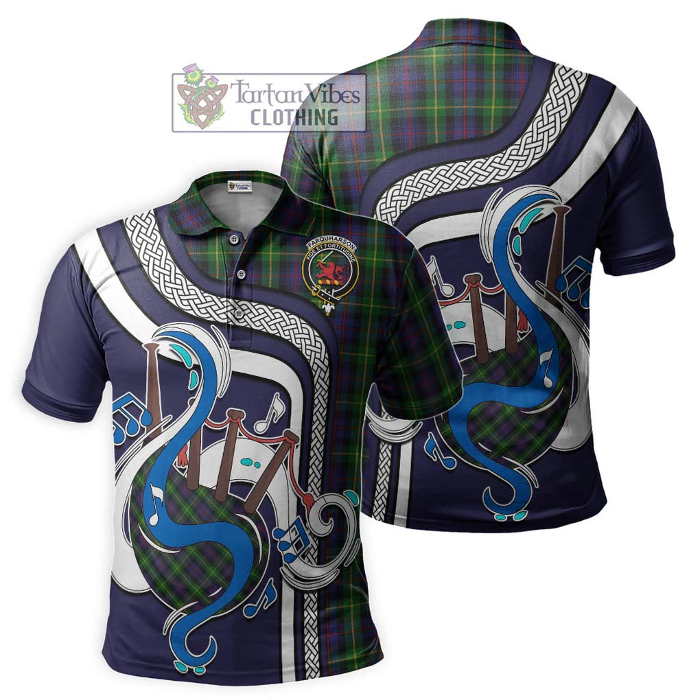 Tartan Vibes Clothing Farquharson Tartan Polo Shirt with Epic Bagpipe Style