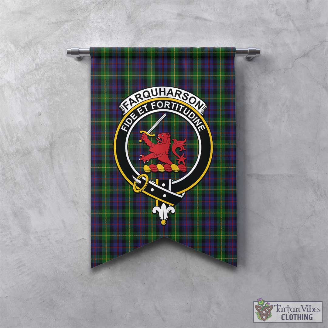 Tartan Vibes Clothing Farquharson Tartan Gonfalon, Tartan Banner with Family Crest