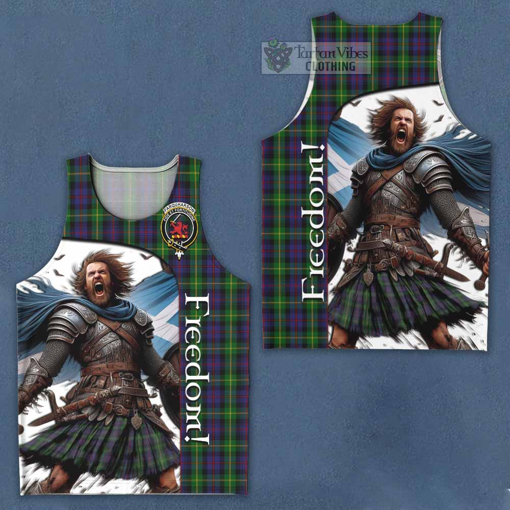 Tartan Vibes Clothing Farquharson Crest Tartan Men's Tank Top Inspired by the Freedom of Scottish Warrior