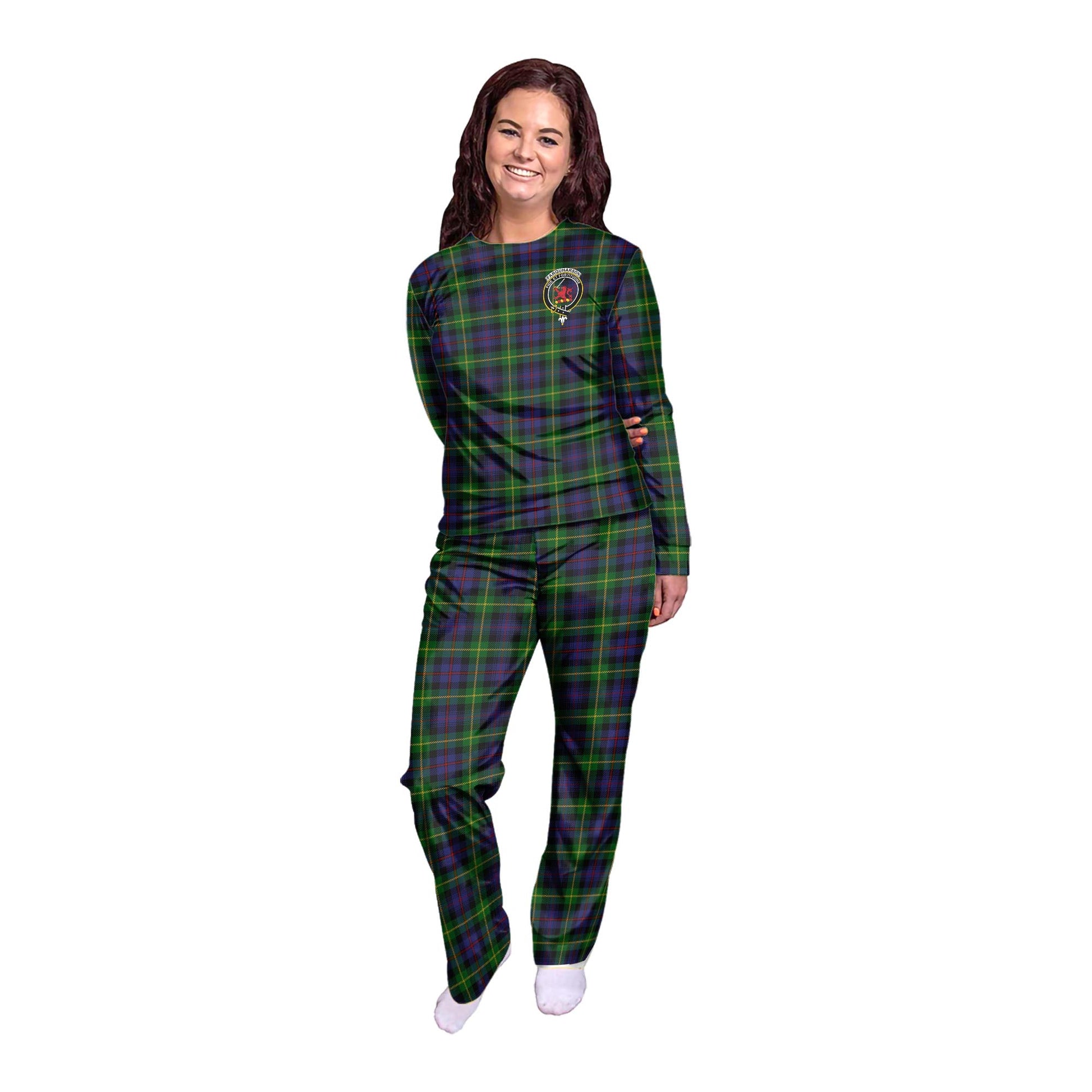 Farquharson Tartan Pajamas Family Set with Family Crest - Tartan Vibes Clothing