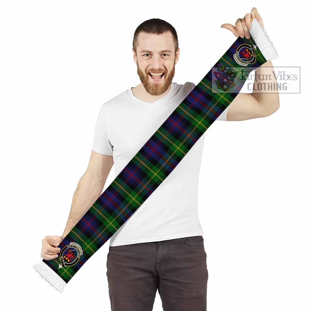 Farquharson Tartan Ruffneck Scarf with Family Crest - Tartan Vibes Clothing