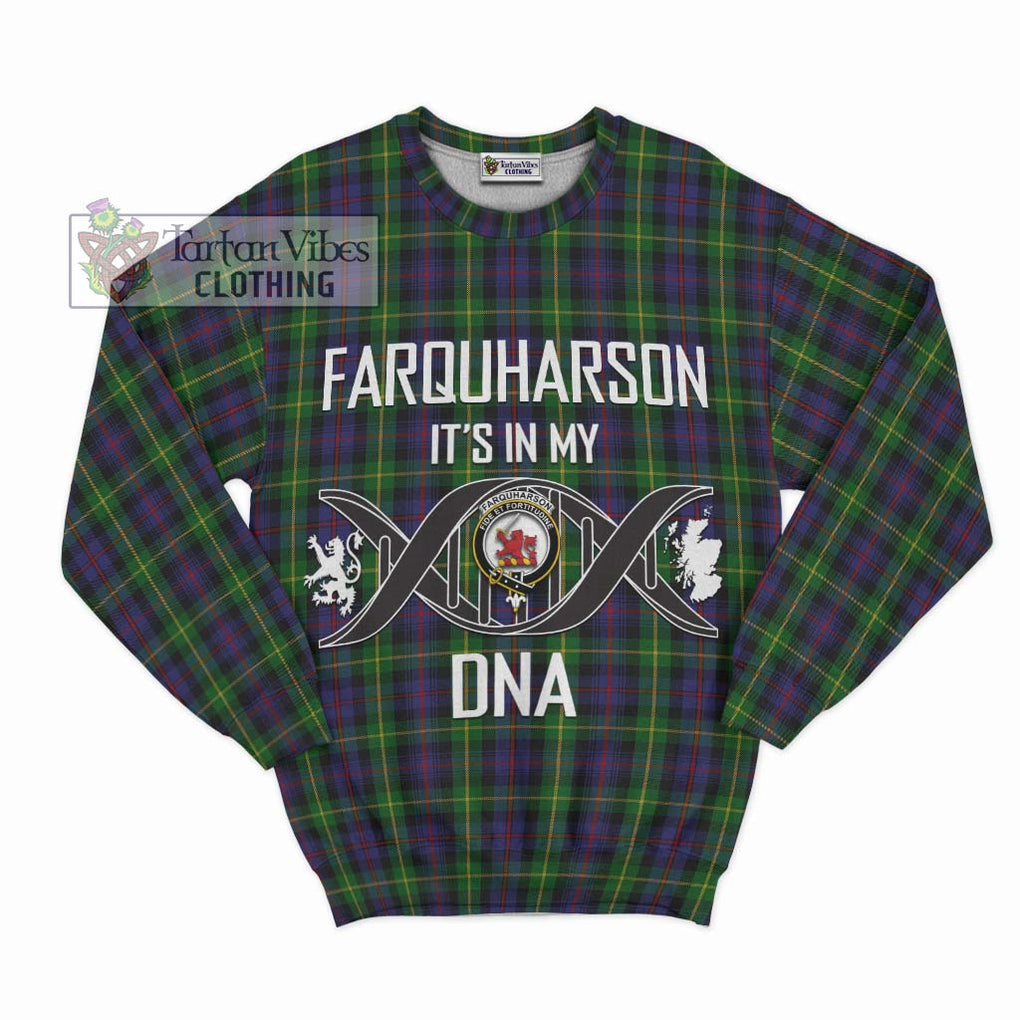 Farquharson Tartan Sweatshirt with Family Crest DNA In Me Style - Tartanvibesclothing Shop