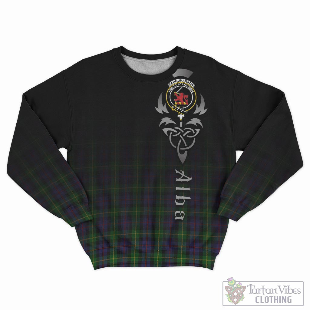 Tartan Vibes Clothing Farquharson Tartan Sweatshirt Featuring Alba Gu Brath Family Crest Celtic Inspired