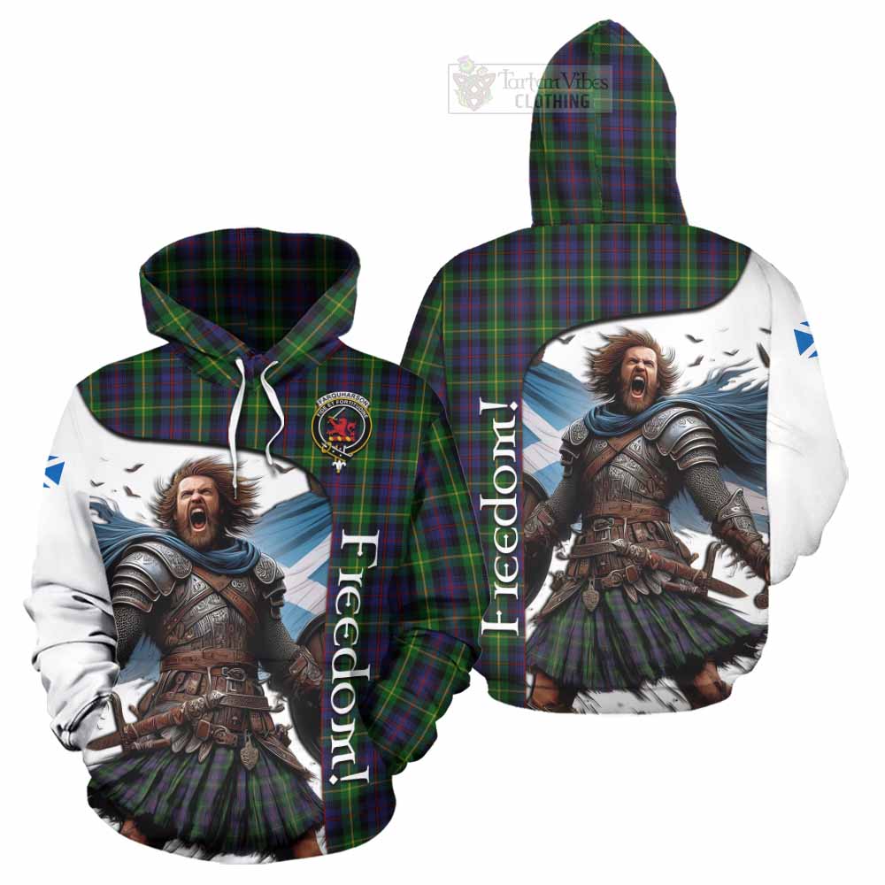 Tartan Vibes Clothing Farquharson Crest Tartan Hoodie Inspired by the Freedom of Scottish Warrior