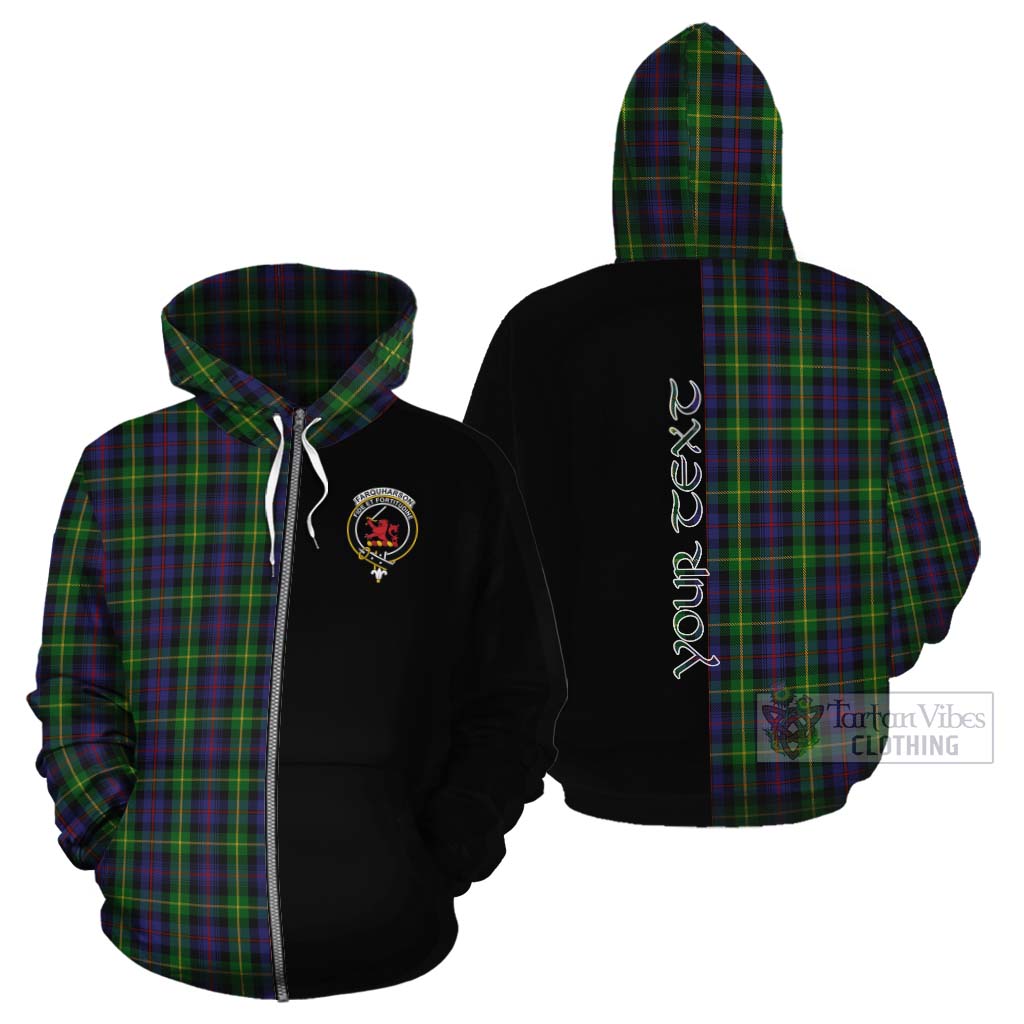 Tartan Vibes Clothing Farquharson Tartan Cotton Hoodie with Family Crest and Half Of Me Style