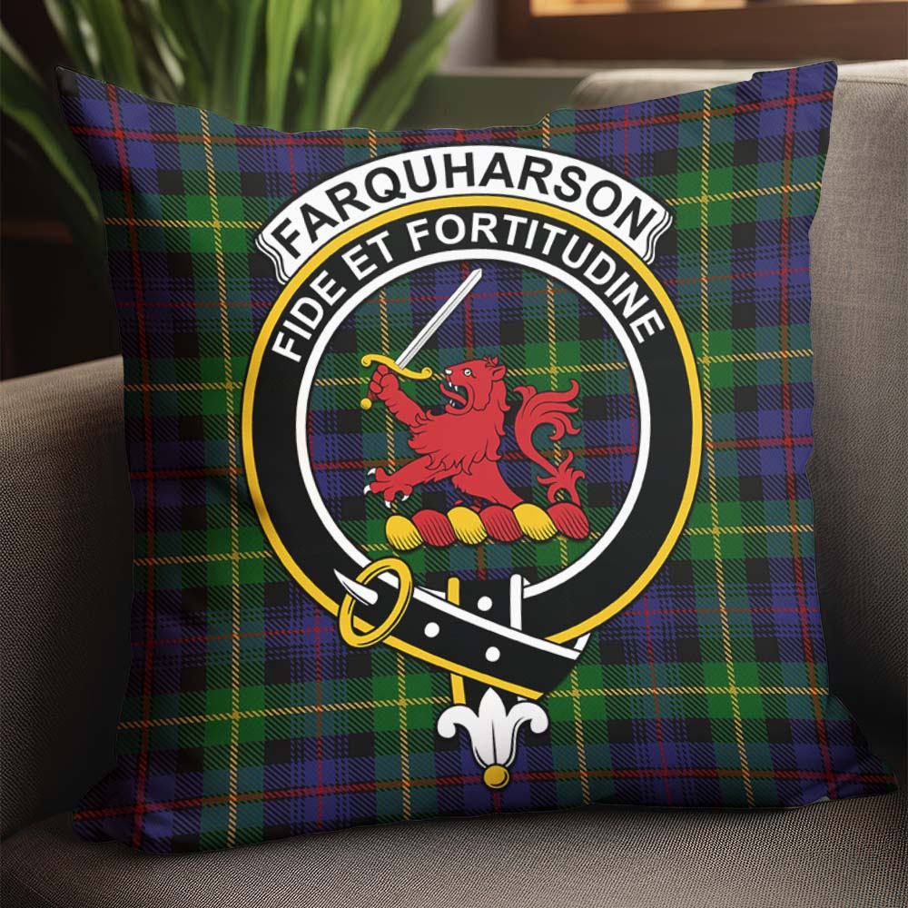 Farquharson Tartan Pillow Cover with Family Crest - Tartanvibesclothing