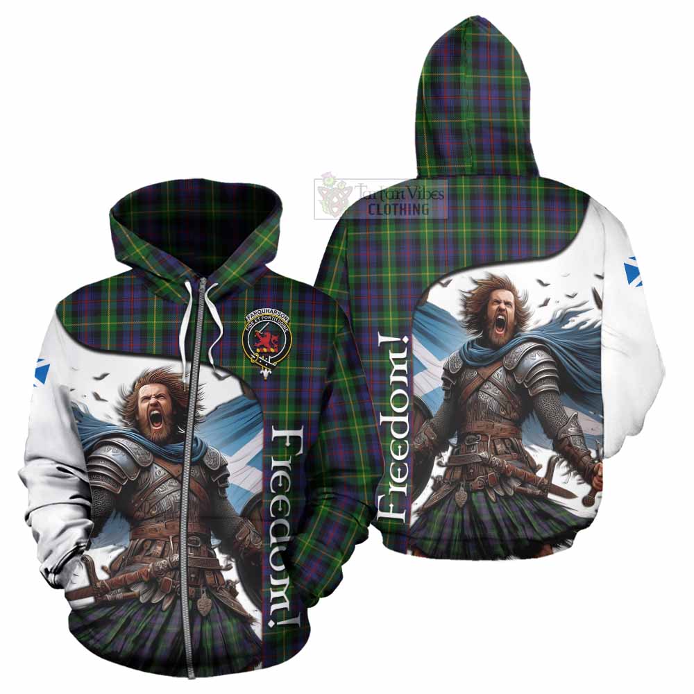 Tartan Vibes Clothing Farquharson Crest Tartan Hoodie Inspired by the Freedom of Scottish Warrior