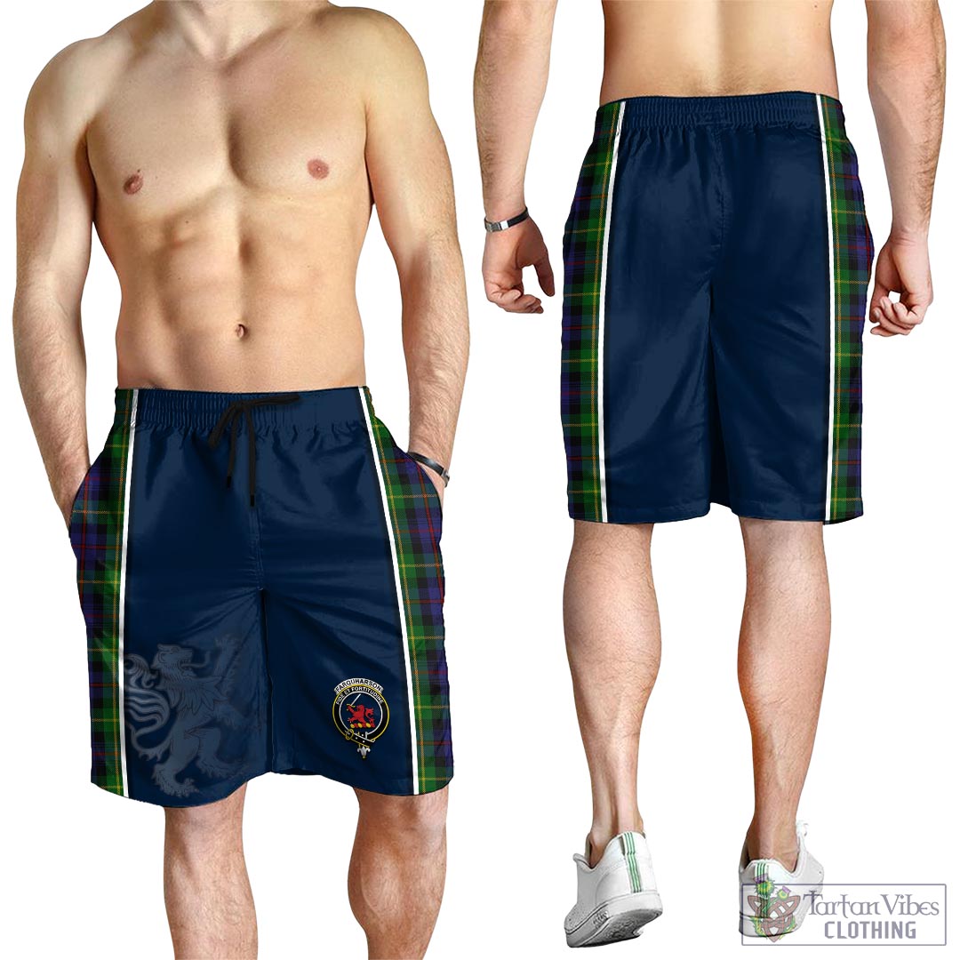 Tartan Vibes Clothing Farquharson Tartan Men's Shorts with Family Crest and Lion Rampant Vibes Sport Style
