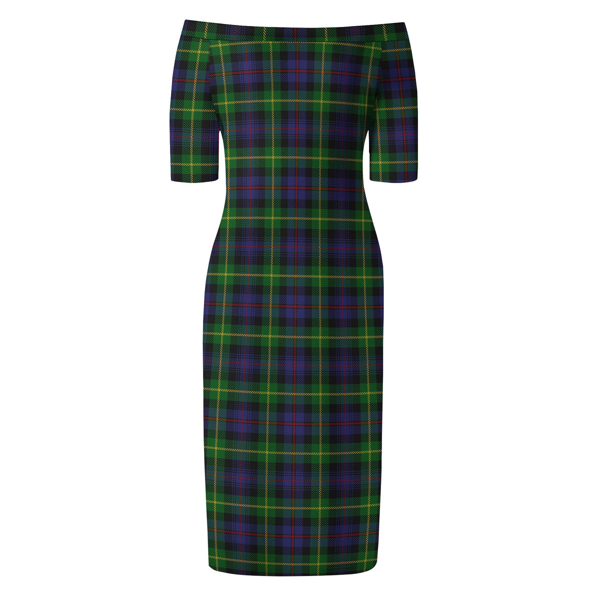 Farquharson Tartan Off Shoulder Lady Dress - Tartan Vibes Clothing
